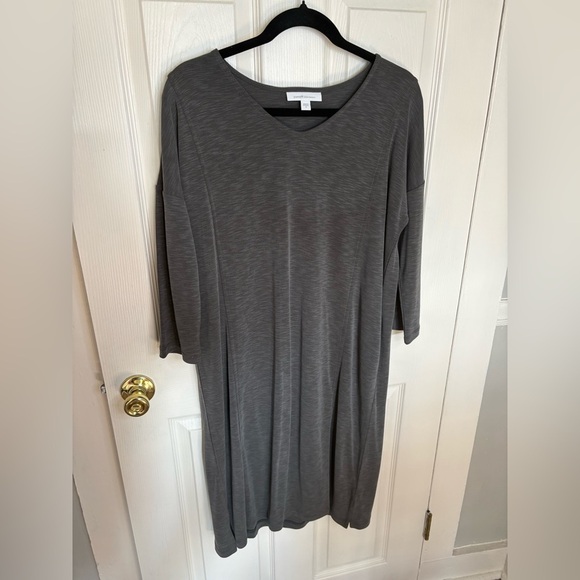 Pure Jill Sand-Washed Slub Knit Midi Dress – Size M – Effortless Coastal Chic - Picture 5 of 13